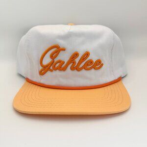 Dirty Word Rope Hat “GAHLEE” Cloth Back Cap - Orange & White - $35 MSRP